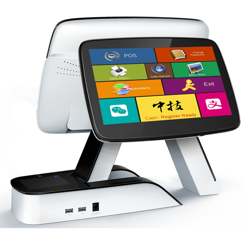 ZHONGJI® A7D POS System Dual Touch Screens Su-Style Design for Retail Store/Restuarant