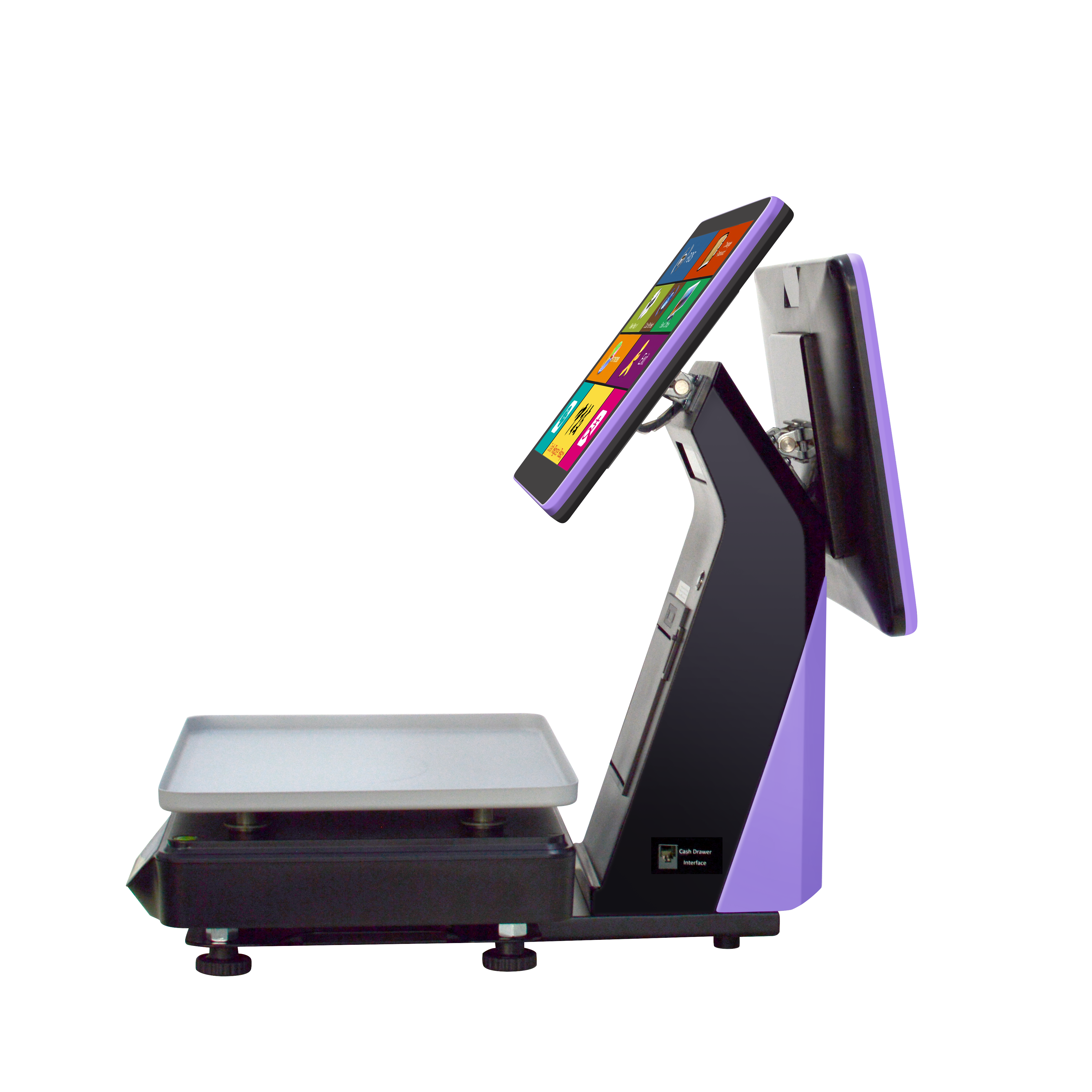 ZHONGJI® TS9D POS System Dual Touch Screen Built-in 58mm Printer Intelligent Weighing PC Machine for Supermarket/Farmers'Market