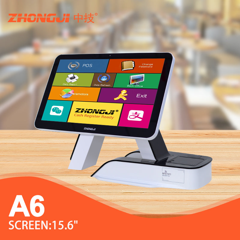 ZHONGJI® A6 POS Machine 15.6"Touch Screen Adjustable Angle All In One Design for Shoping Mall/Retail Store