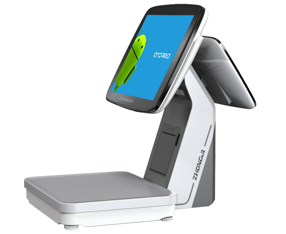 ZHONGJI® ATS7D POS Machine Android Dual Touch Screen Intelligent Weighing Design for Supermarkets/Vegetable Market