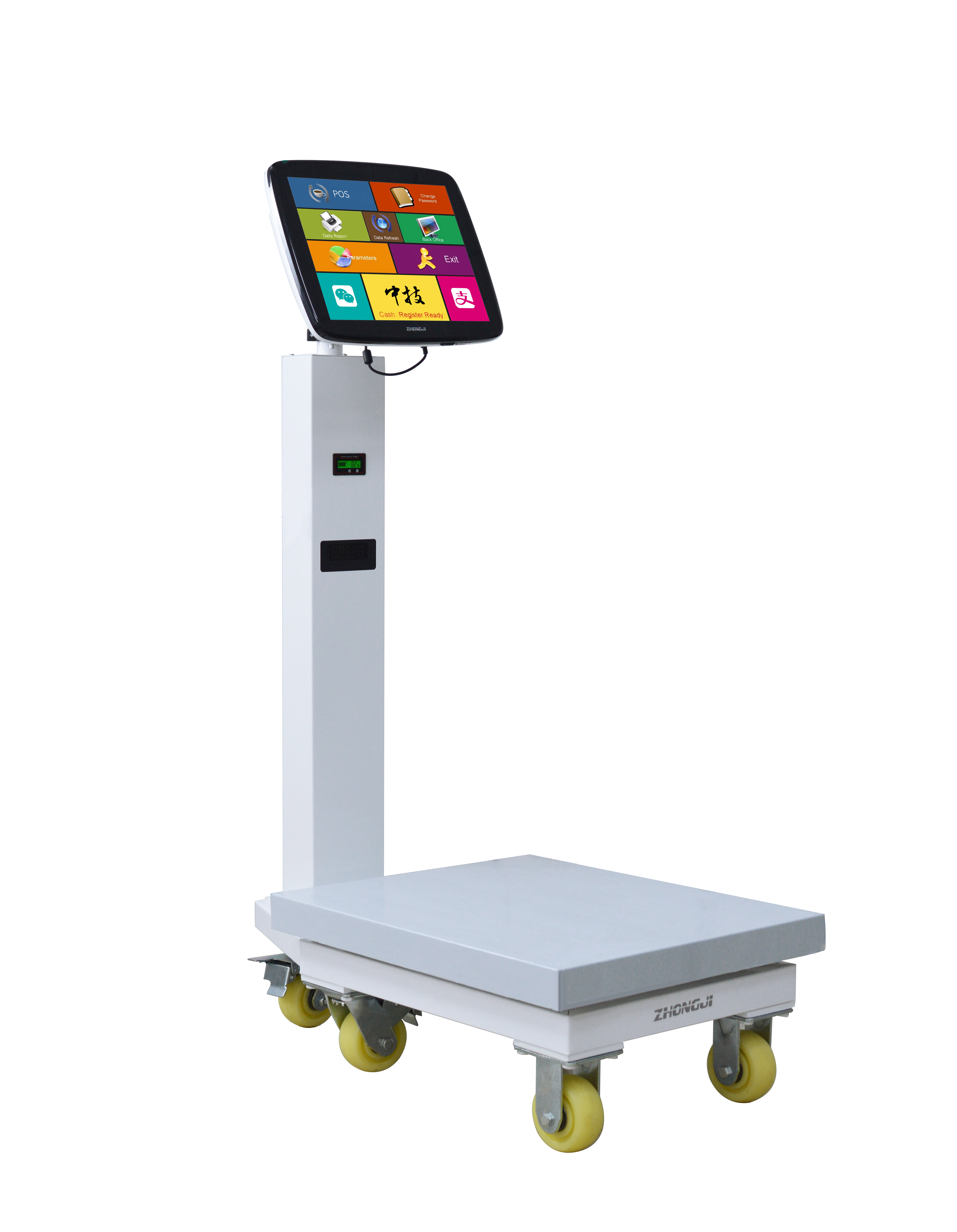 ZHONGJI® TS5 POS System 15-inch Touch Screen 8hrs of Battery Life Intelligent Weighing Design PC Machine for Farmers'Market/Vegetable Market