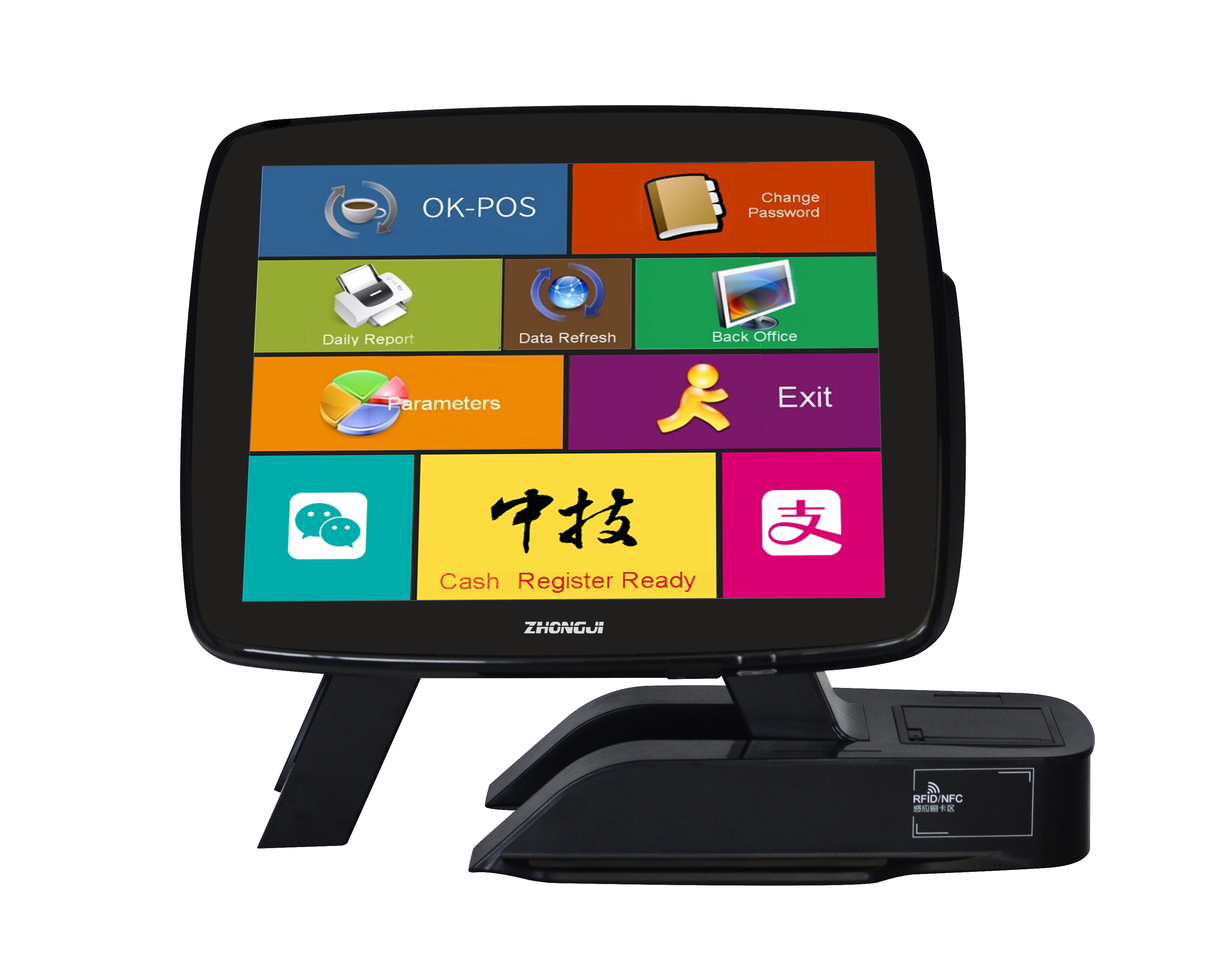 ZHONGJI® A7 Cash Register 15"Touch Screen Su-Style Design POS Machine for Restuarant/Retail