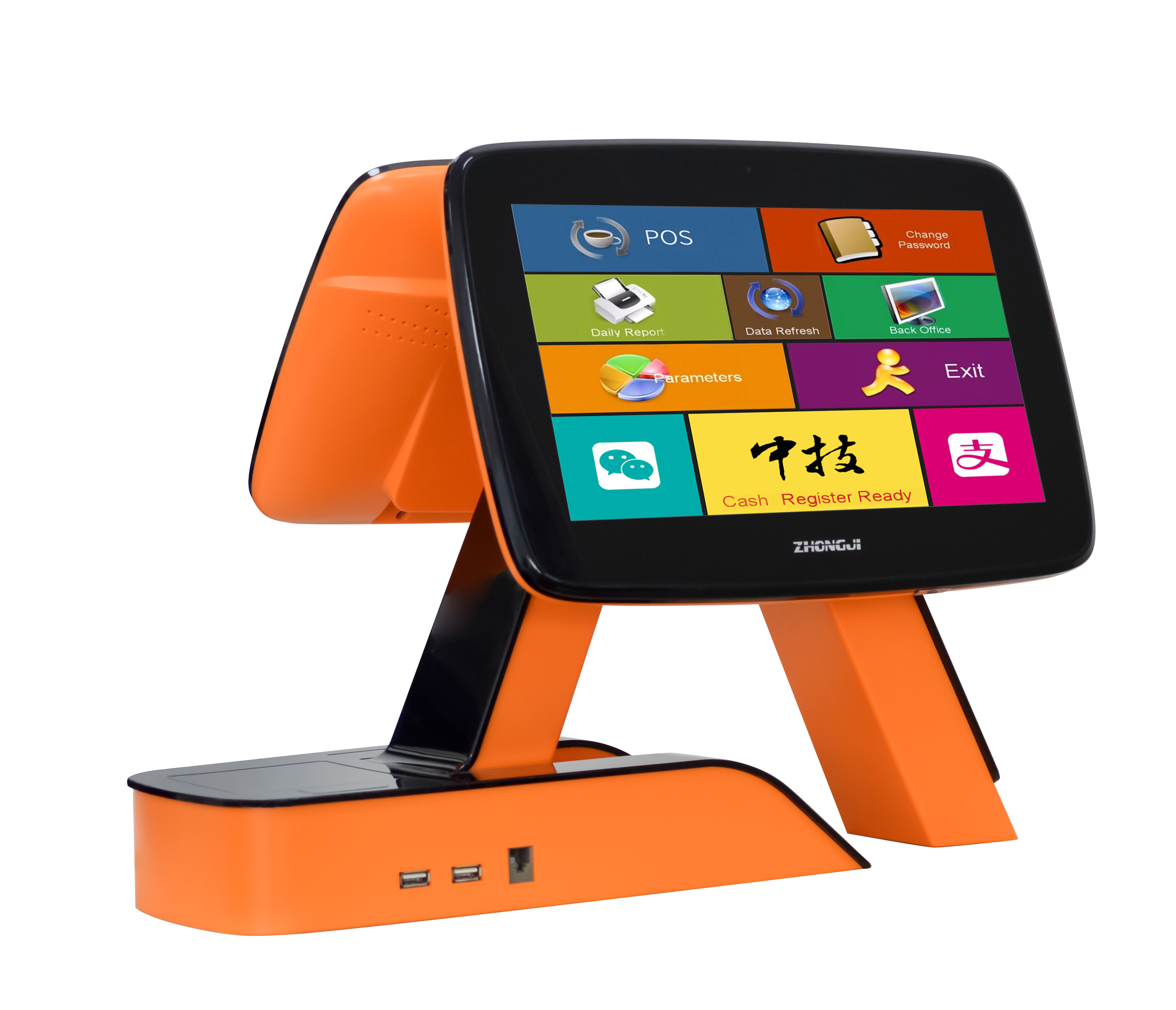 ZHONGJI® A7D(11.6) POS System Dual 11.6" Touch Screen Stylish Su-Style Design for Retail/Restuarant