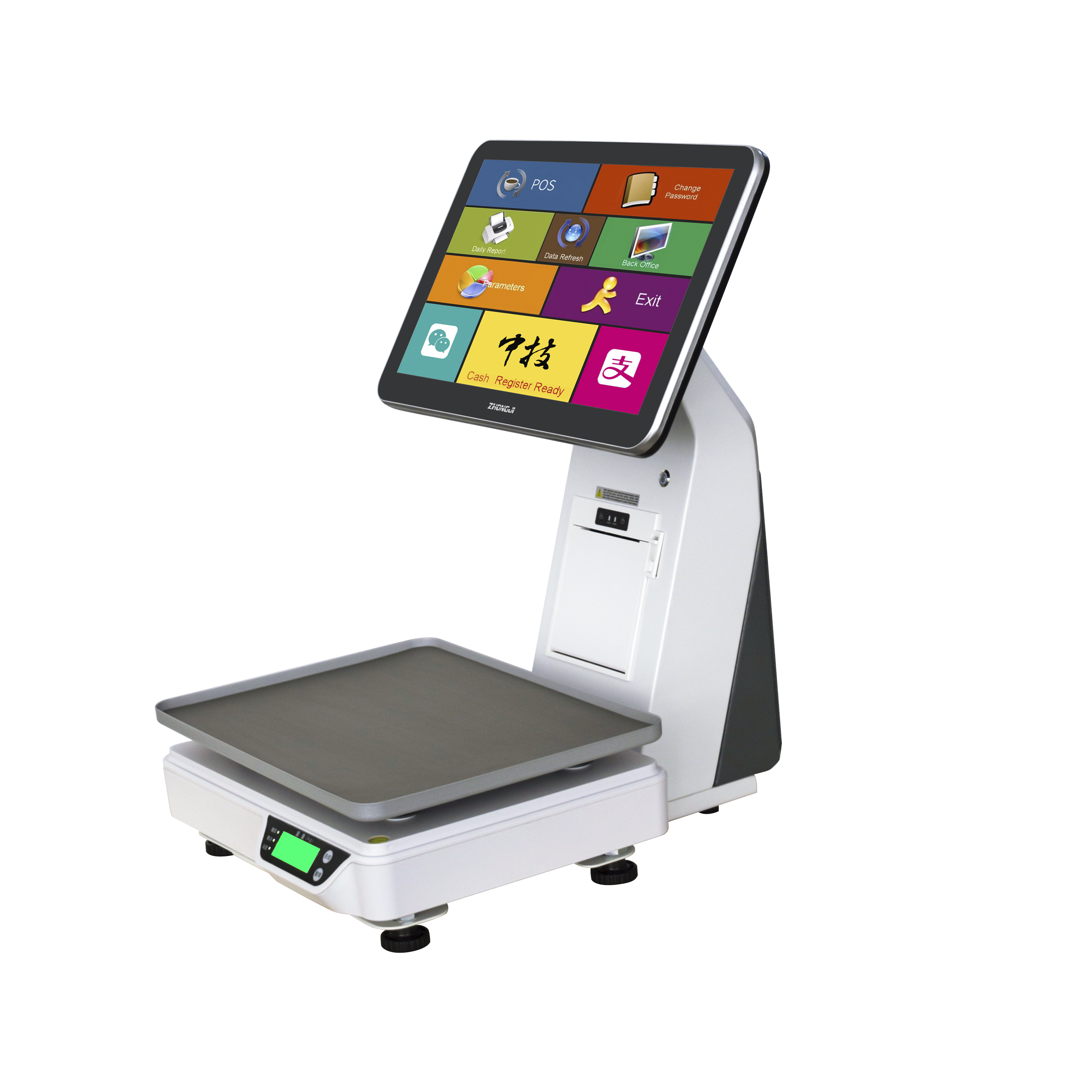 ZHONGJI® TS9 POS Machine 15.6"Touch Sreen Built-in 58mm Printer Intelligent Weighing for Supermarket/Fruit Store