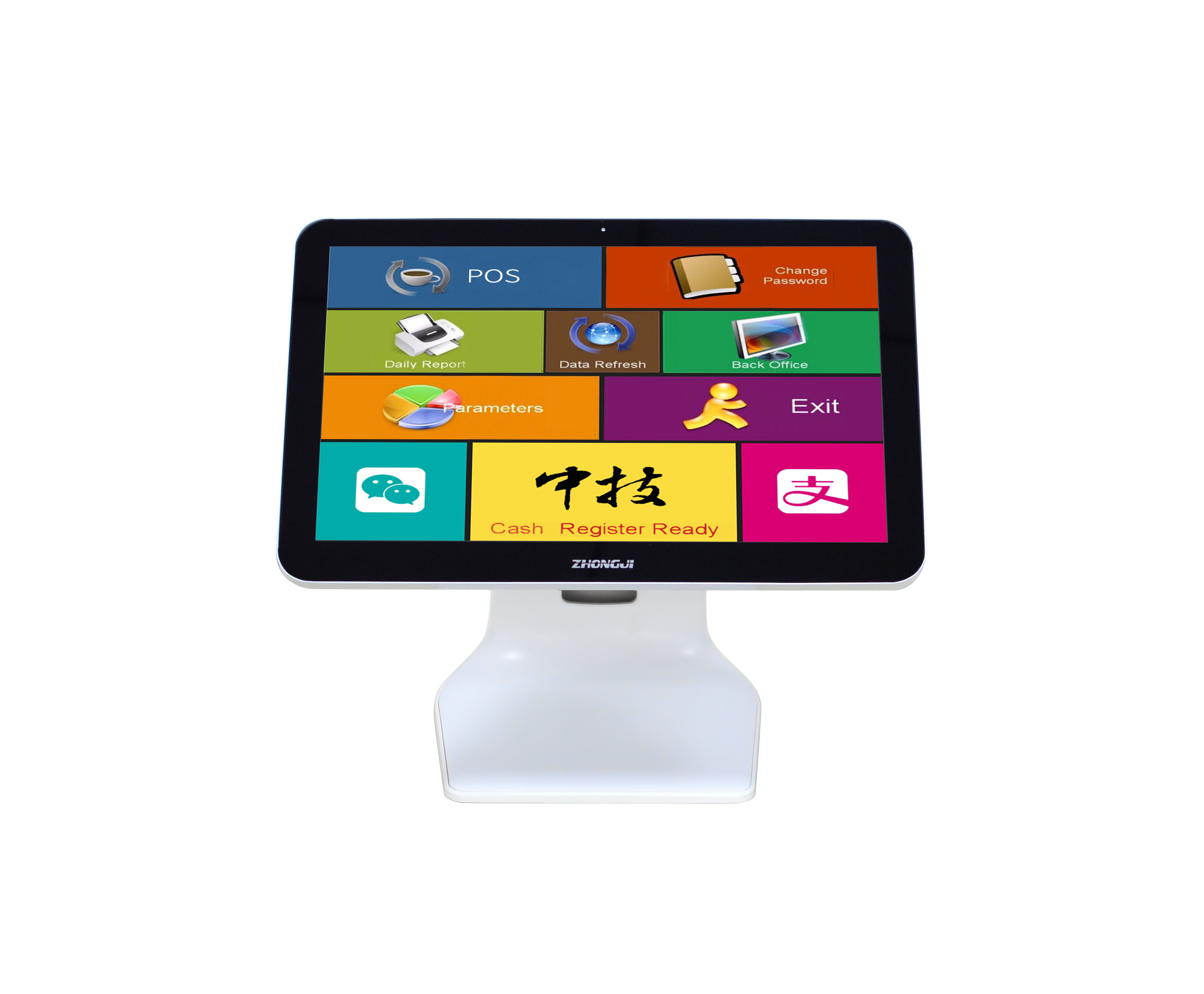ZHONGJI® A2C POS System 15.6"Wide Touch Screen Cutting-edge Design PC Machine for Retail/Restuarant