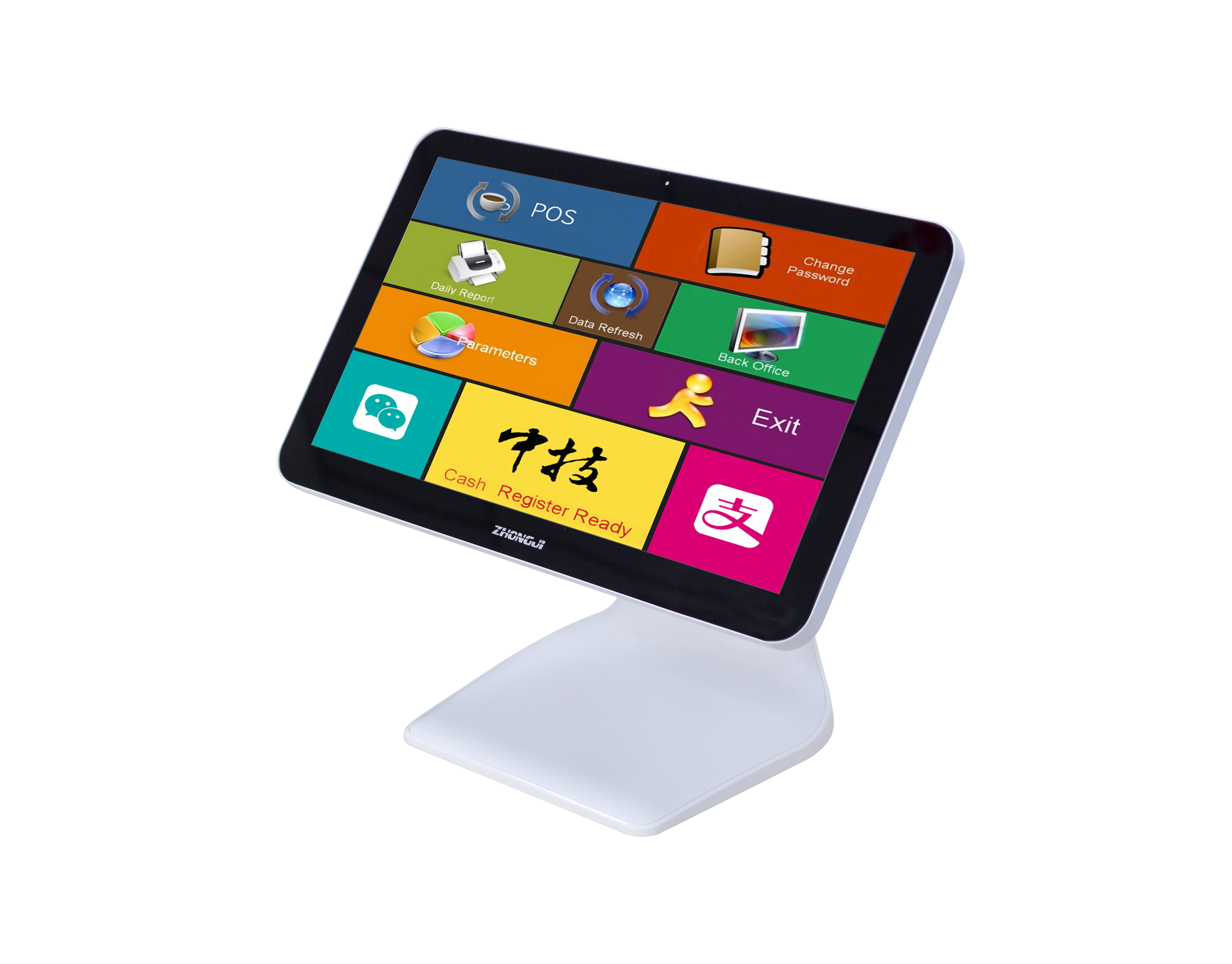 ZHONGJI® A2C POS System 15.6"Wide Touch Screen Cutting-edge Design PC Machine for Retail/Restuarant