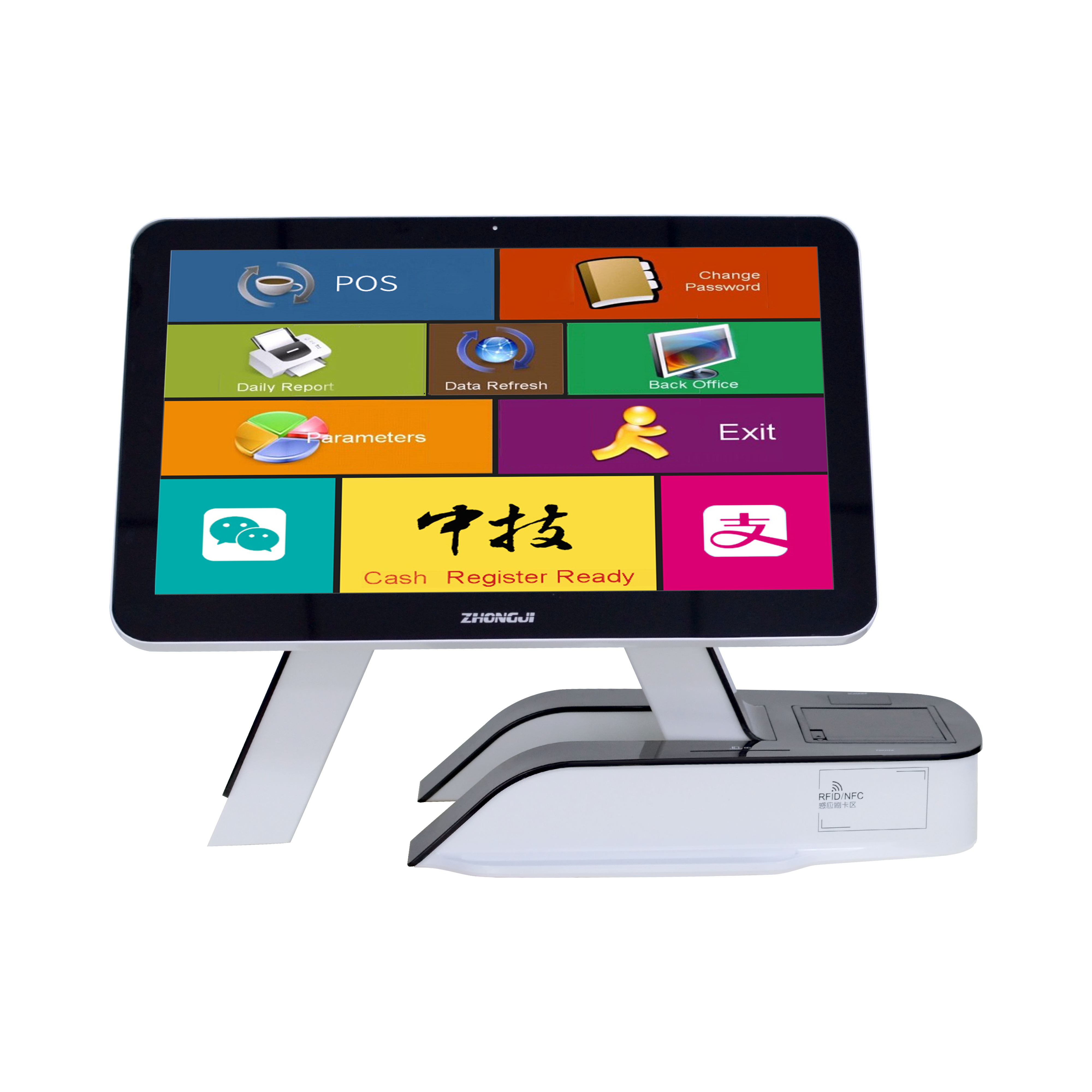 ZHONGJI® A6 POS Machine 15.6"Touch Screen Adjustable Angle All In One Design for Shoping Mall/Retail Store