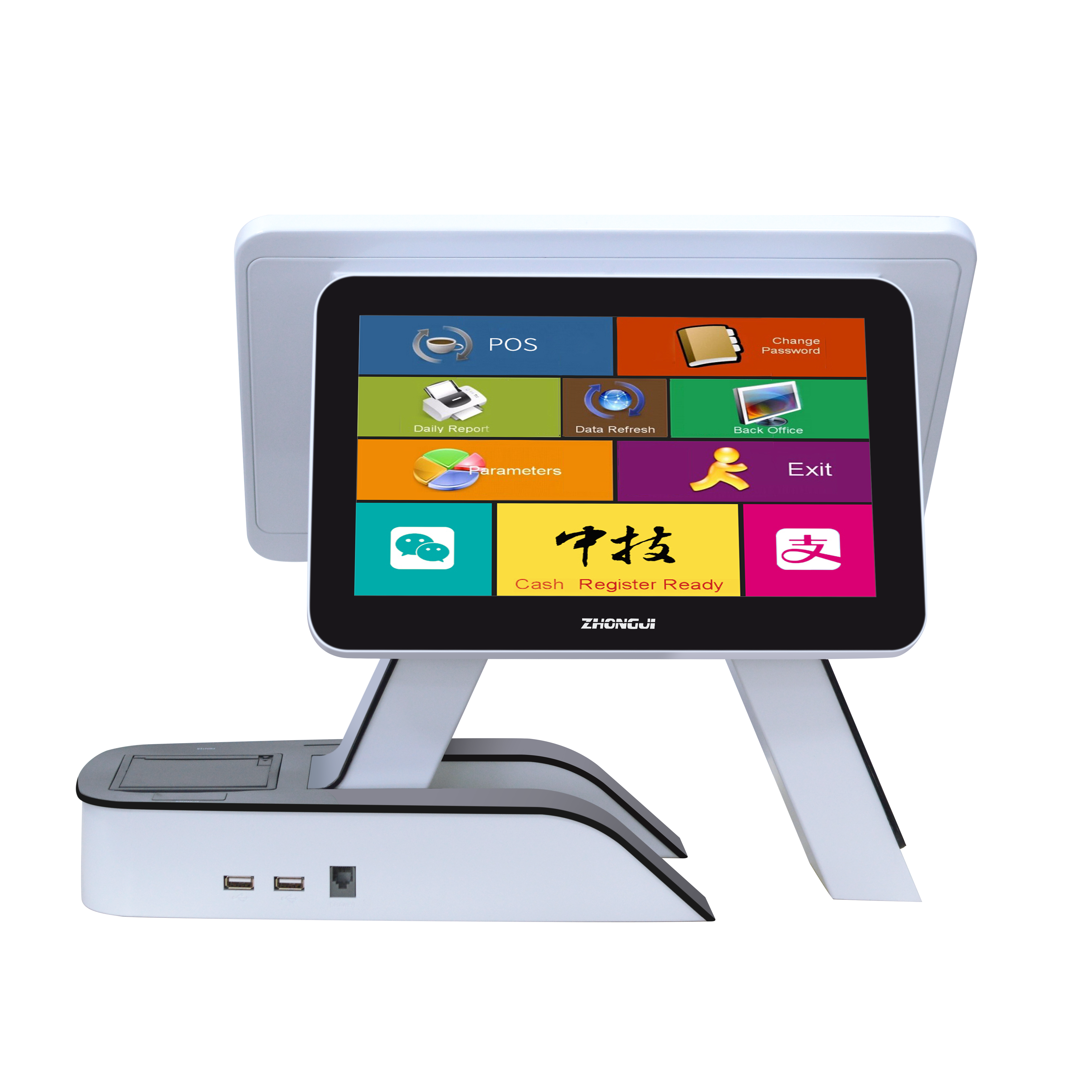 ZHONGJI® A6D Cash Register 15.6"Touch Screen All In One Design POS Machine for Retail/Restuarant