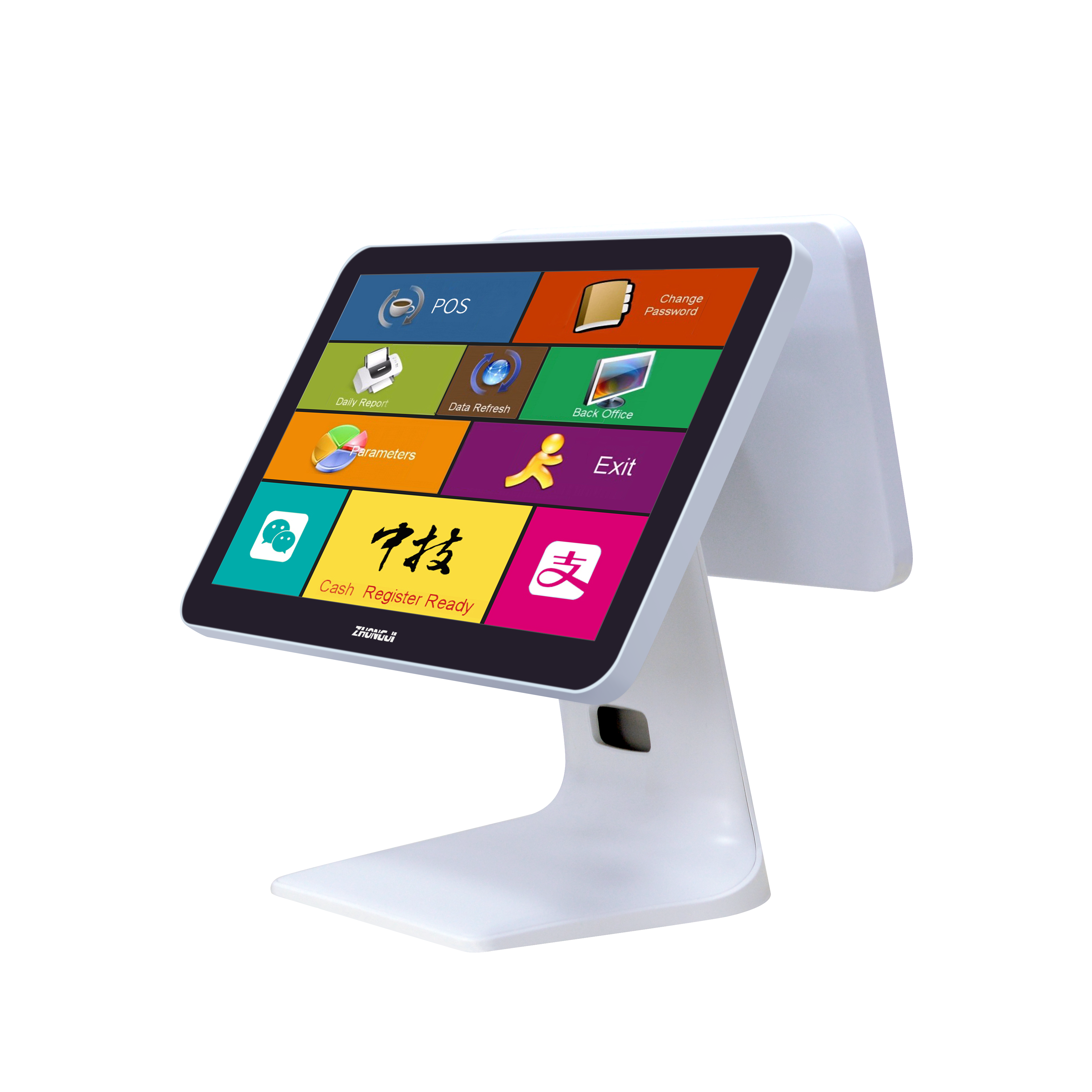 ZHONGJI® A2D Cash Register Dual Touch Wide Screen All in ONE Design POS Machine for Retail/Restuarant