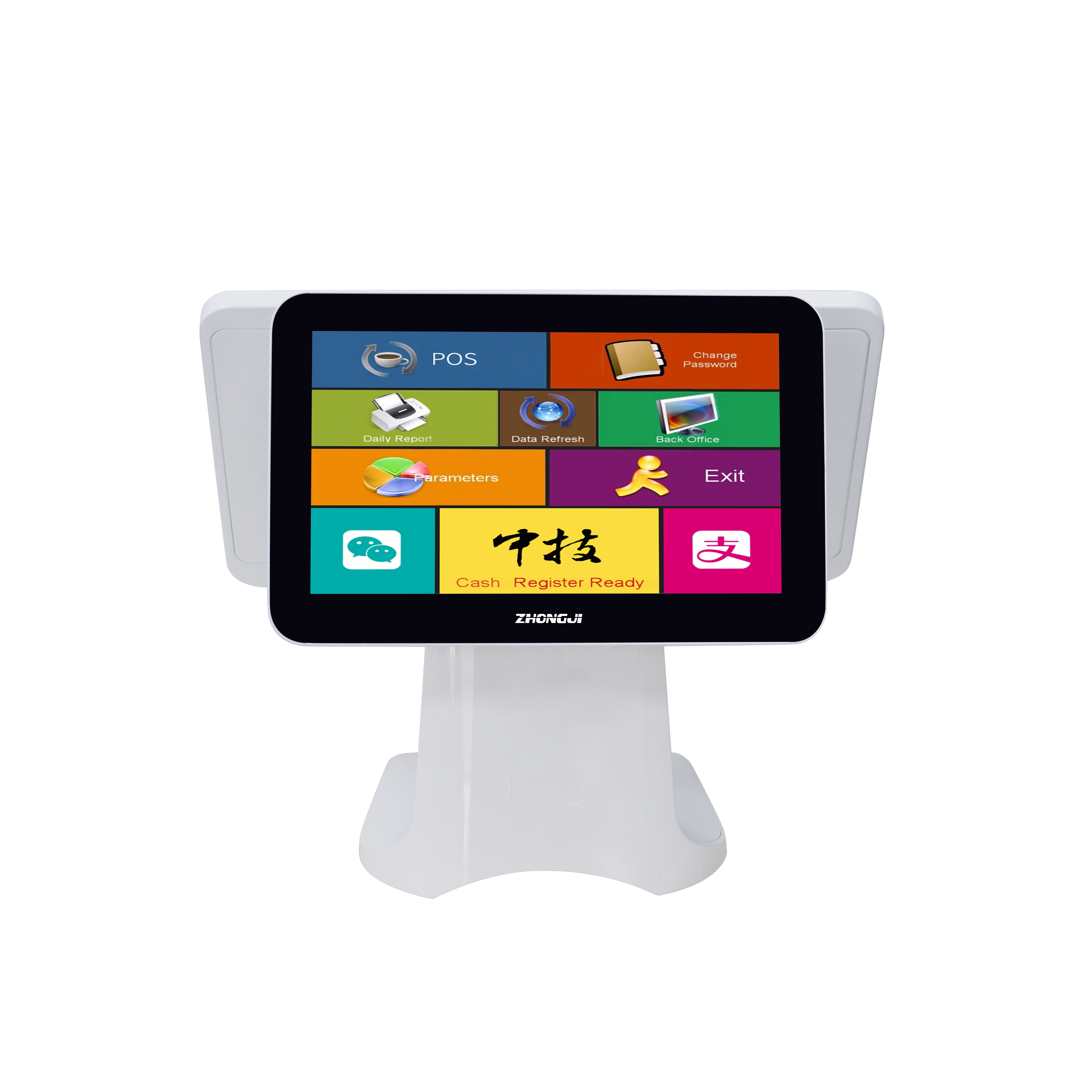 ZHONGJI® A2D Cash Register Dual Touch Wide Screen All in ONE Design POS Machine for Retail/Restuarant