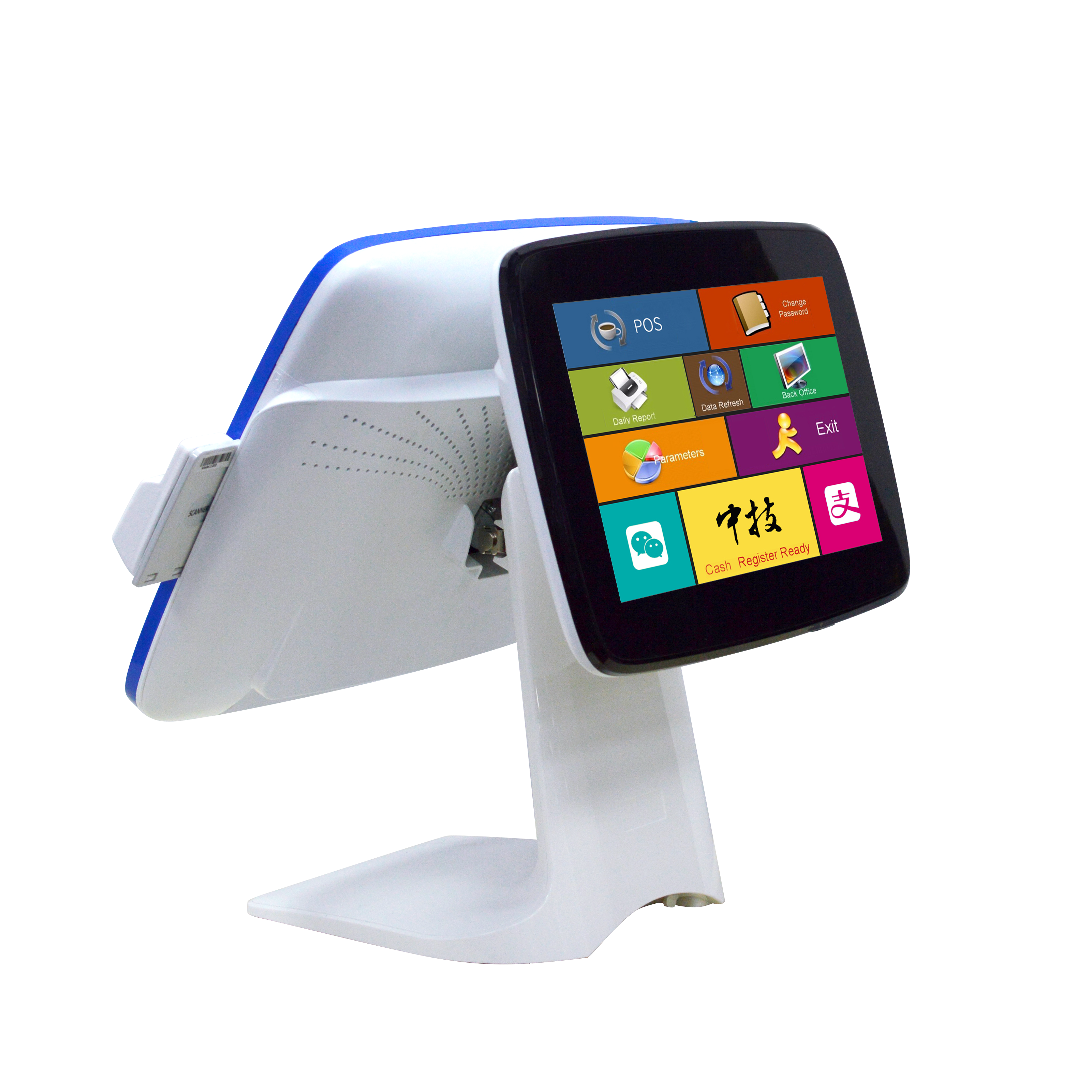 ZHONGJI® A3D POS Machine Dual Wide Touch Screen All In One Design Csah Register for Retail Store/Restuarant