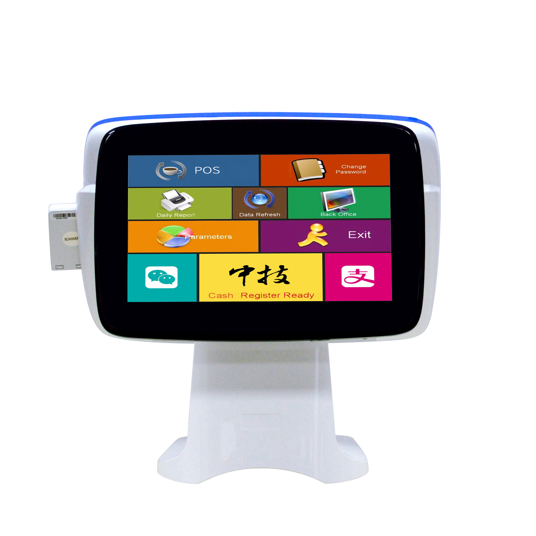 ZHONGJI® A3D POS Machine Dual Wide Touch Screen All In One Design Csah Register for Retail Store/Restuarant