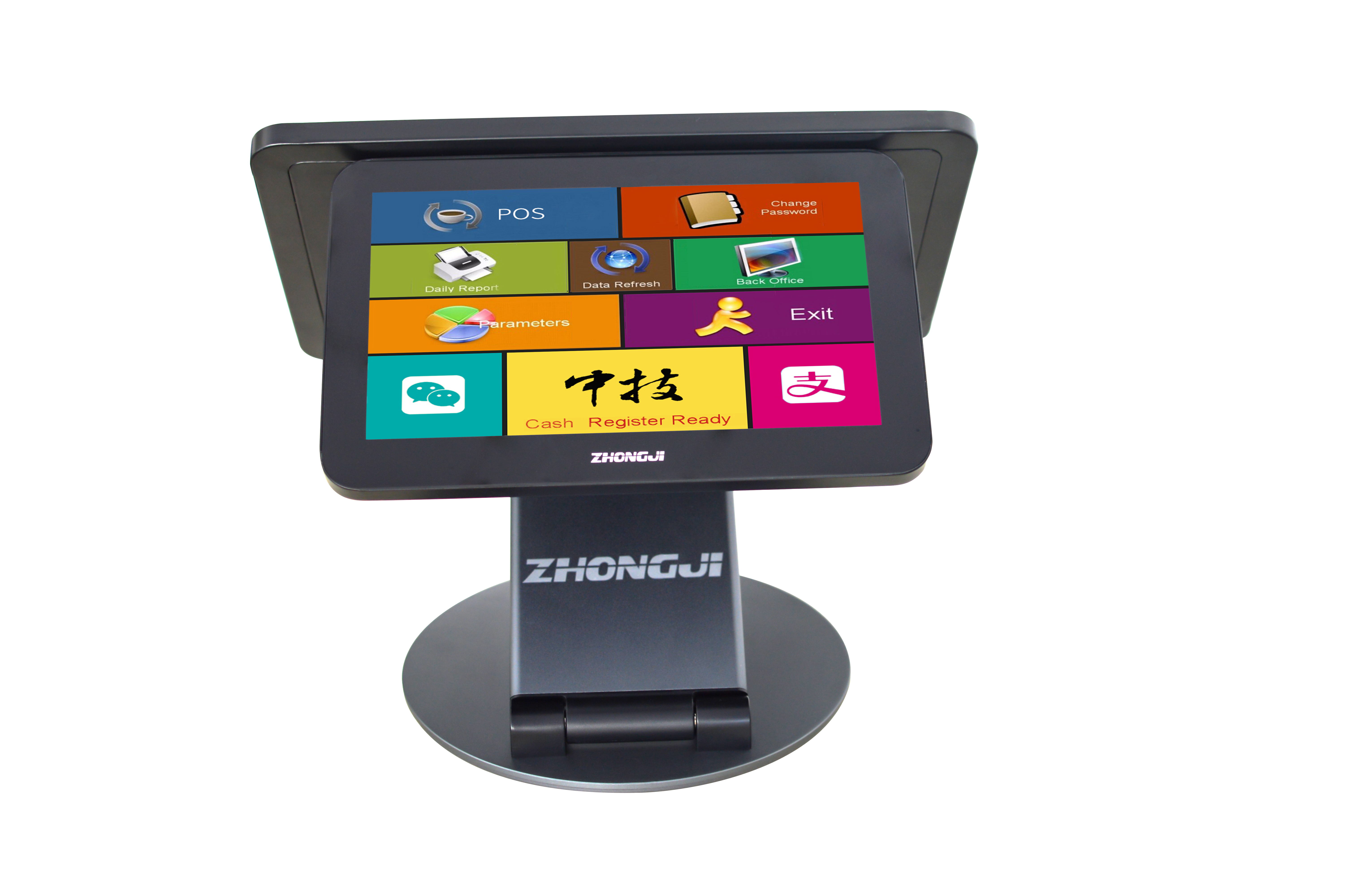 ZHONGJI® A1D  Cash Register 360° Rotatable Base Folding Design 15.6"Touch Screen PC Machine for Retail/Restuarant