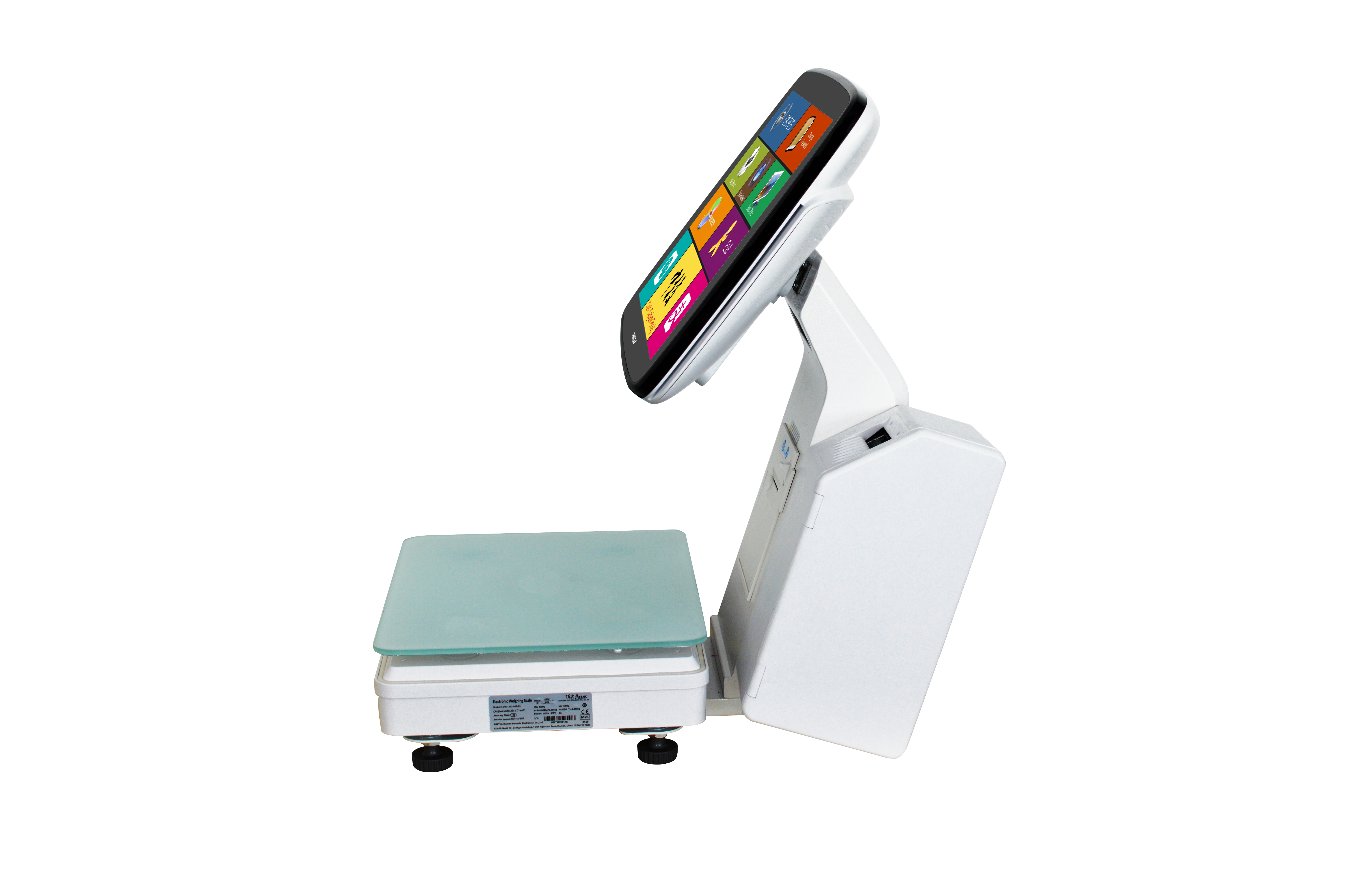 ZHONGJI® LS7 POS System 15-inch Touch Screen Side-Mounted 60mm Label Printer Weighing Machine for Supermarket/Fruit Store
