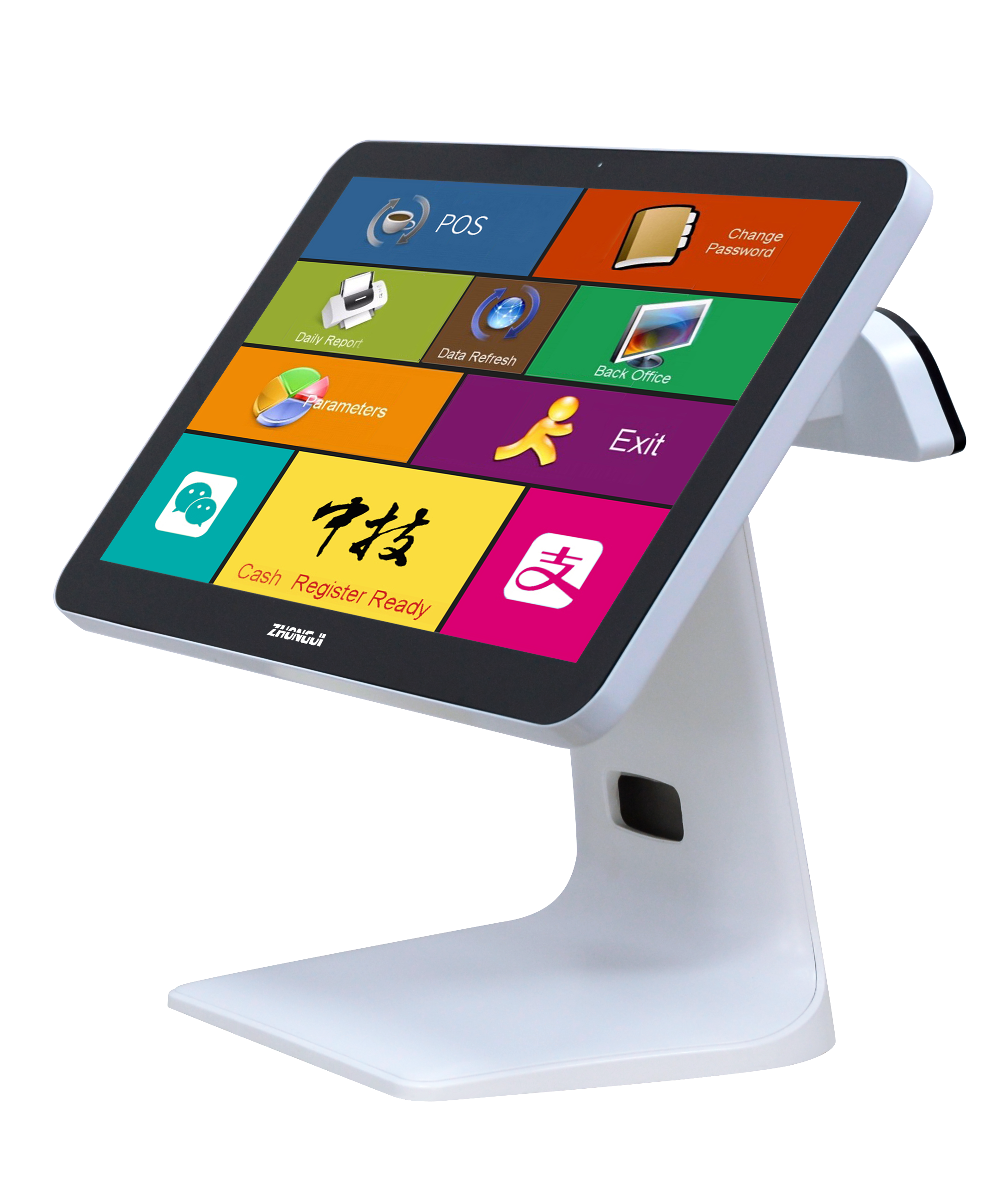 ZHONGJI® A2C POS System 15.6"Wide Touch Screen Cutting-edge Design PC Machine for Retail/Restuarant