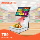ZHONGJI® TS9 POS Machine 15.6"Touch Sreen Built-in 58mm Printer Intelligent Weighing for Supermarket/Fruit Store