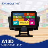 ZHONGJI® A13D POS System 15.6"Main Screen Dual Screen Design Kitchen Display PC Machine for Retail/Restuarant