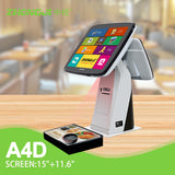 ZHONGJI® A4D POS System Dual Touch Screen AI Recognition Built-in 58mm Thermal Printer PC Machine for Restuarant /Retail Store