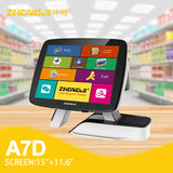 ZHONGJI® A7D POS System Dual Touch Screens Su-Style Design for Retail Store/Restuarant