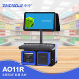 ZHONGJI® AO11D POS System Android Dual Screen Built-in 58mm Thermal Printer Design Machine for Supermarkets/Retail Store