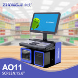 ZHONGJI® AO11 POS System Android 15.6"Screen Built-in 58mm Thermal Printer 2D Scanner Design Machine for Supermarkets/Restuarant