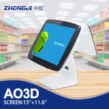 ZHONGJI® AO3D POS Machine Android Dual Wide Touch Screen All In One Design Csah Register for Retail Store/Restuarant