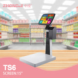 ZHONGJI® TS6 POS System 15-inch Touch Screen Intelligent Weighing Design PC Machine for Vegetable Market/Fruit Market