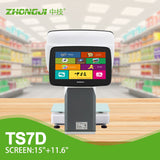 ZHONGJI® TS7D POS Machine Dual Touch Screen Intelligent Weighing Design for Supermarkets/Vegetable Market