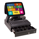 ZHONGJI® A700D POS System Dual Screen Electric Cash Draw Programmable Keyboard Design PC Machine for Supermarket/Retail