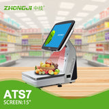 ZHONGJI® ATS7 POP System Android 15-inch Touch Screen Built-in 58mm Printer Intelligent Weighing Machine for Supermarket/Fruit Store