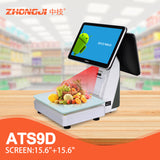 ZHONGJI® ATS9D POS System Android Dual Touch Screen Built-in 58mm Printer Intelligent Weighing Machine for Supermarket/Farmers'Market