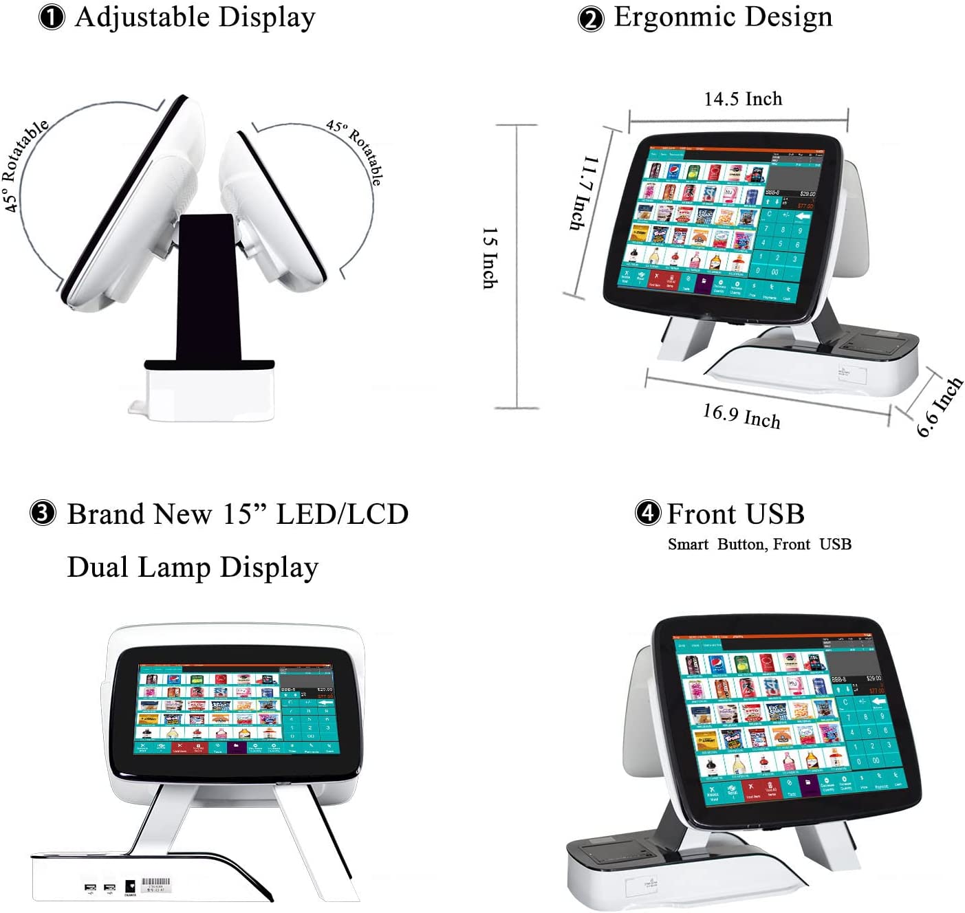 Aazon.co : ZHONGJI Sart Touch POS Syste Built-in Theral Printer