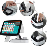 ZHONGJI® A3D Set- All in One POS System Cash Register With Desktop Scanner, Receipt Printer, Keyboard And Cash Drawer